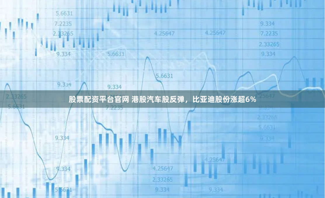 股票配资平台官网 港股汽车股反弹，比亚迪股份涨超6%