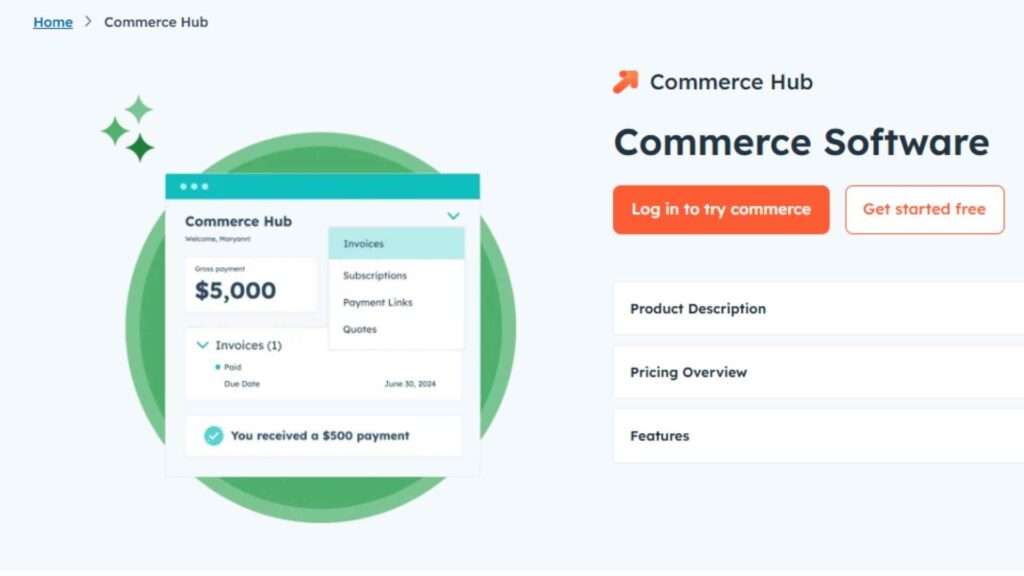 Hubspot Commerce Hub